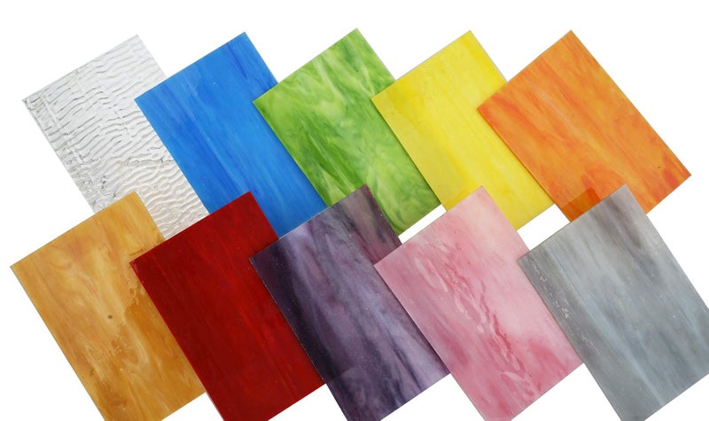 Lanyaniï¼ˆ10 Sheetsï¼‰Variety Stained Glass Sheets 4 x 6 inch Opal Art Glass Pack Tiffany Glass, Mixed Textures - Image 4